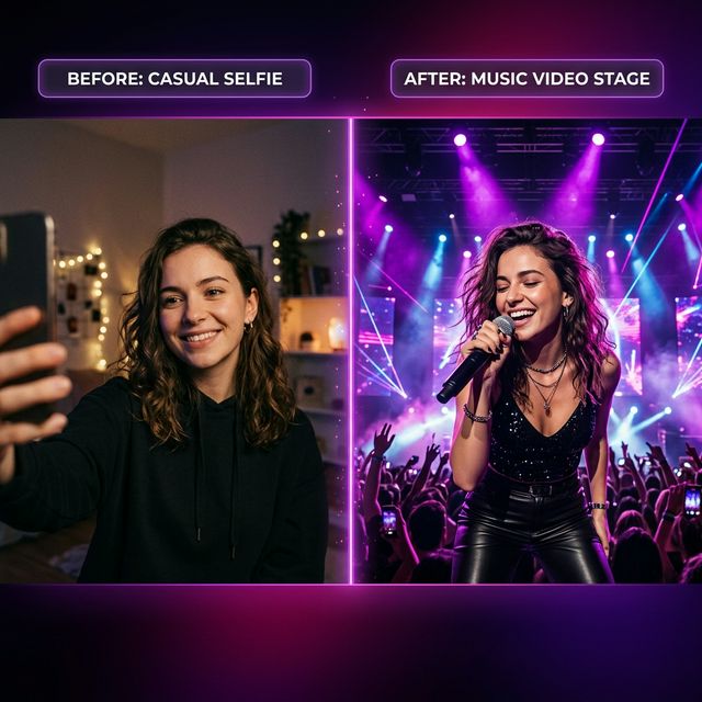 Before and after: selfie to music video star